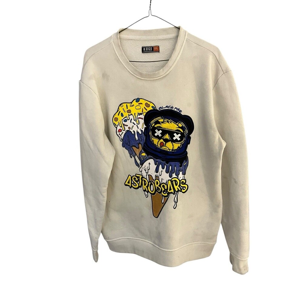 Huge Fashion ecchange men's 2XL graphic print embroidered sweatshirt astrobears